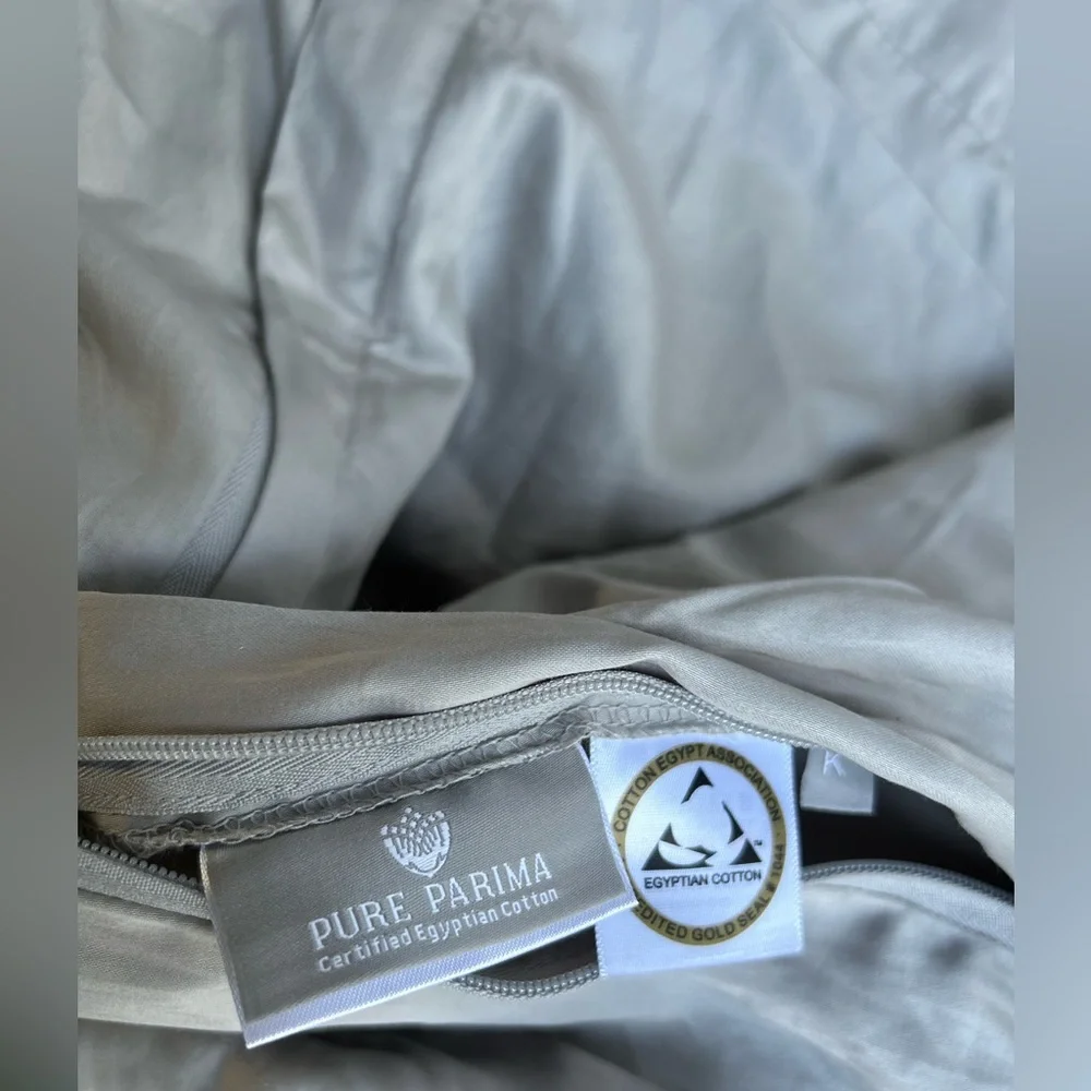 PURE PARIMA Certified Egyptian Cotton Ariane Duvet Cover grey size KING $295 NEW